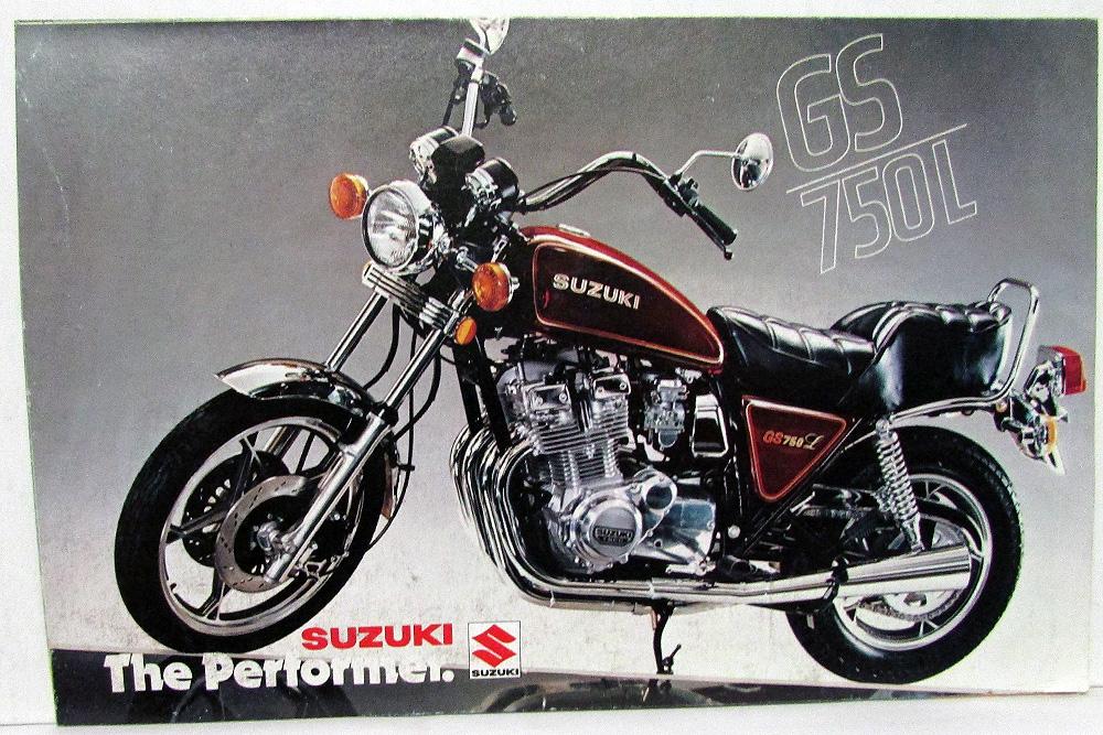 1980 Suzuki GS 750E & L Motorcycle Dealer Sales Brochure Folder