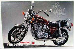 1980 Suzuki GS 750E & L Motorcycle Dealer Sales Brochure Folder