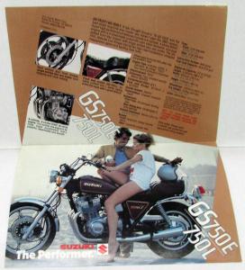 1980 Suzuki GS 750E & L Motorcycle Dealer Sales Brochure Folder