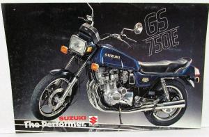 1980 Suzuki GS 750E & L Motorcycle Dealer Sales Brochure Folder