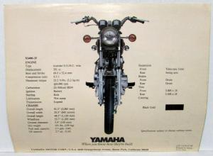 1979 Yamaha XS 400-2F Motorcycle Dealer Sales Brochure Folder