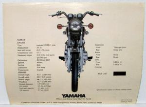 1979 Yamaha XS 400-2F Motorcycle Dealer Sales Brochure Folder