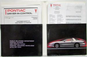 1995 Pontiac We Are Driving Excitement Press Kit Press Photos Slides Firebird
