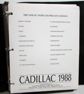 1988 Cadillac Short-Lead Press Kit Folder Allante Seville Eldorado Fleetwood