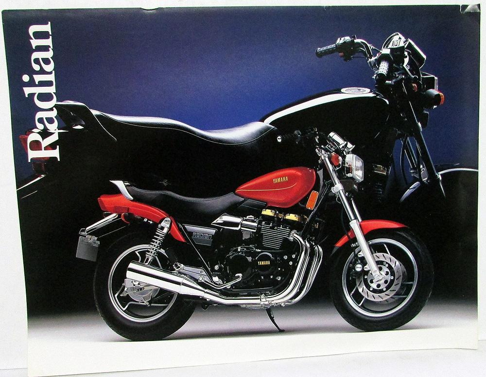 1986 Yamaha Motorcycle Dealer Sales Brochure Radian Data Sheet