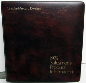 1976 Lincoln-Mercury Salesmens Product Information Data Book Cougar Continental