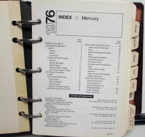 1976 Lincoln-Mercury Salesmens Product Information Data Book Cougar Continental