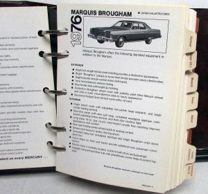 1976 Lincoln-Mercury Salesmens Product Information Data Book Cougar Continental