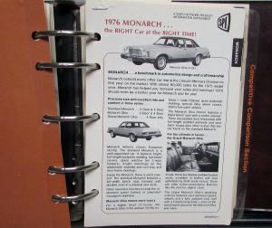 1976 Lincoln-Mercury Salesmens Product Information Data Book Cougar Continental