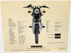 1979 Yamaha Motorcycle Dealer Sales Brochure Folder XS 400 Street Bike