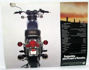 1974 Yamaha Motorcycle Dealer Sales Brochure Folder TX 500