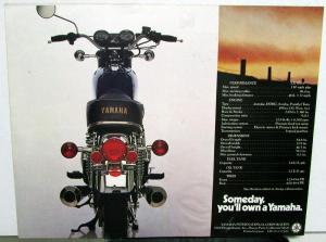 1974 Yamaha Motorcycle Dealer Sales Brochure Folder TX 500