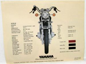 1979 Yamaha Motorcycle Dealer Sales Brochure Folder XS 750-SF
