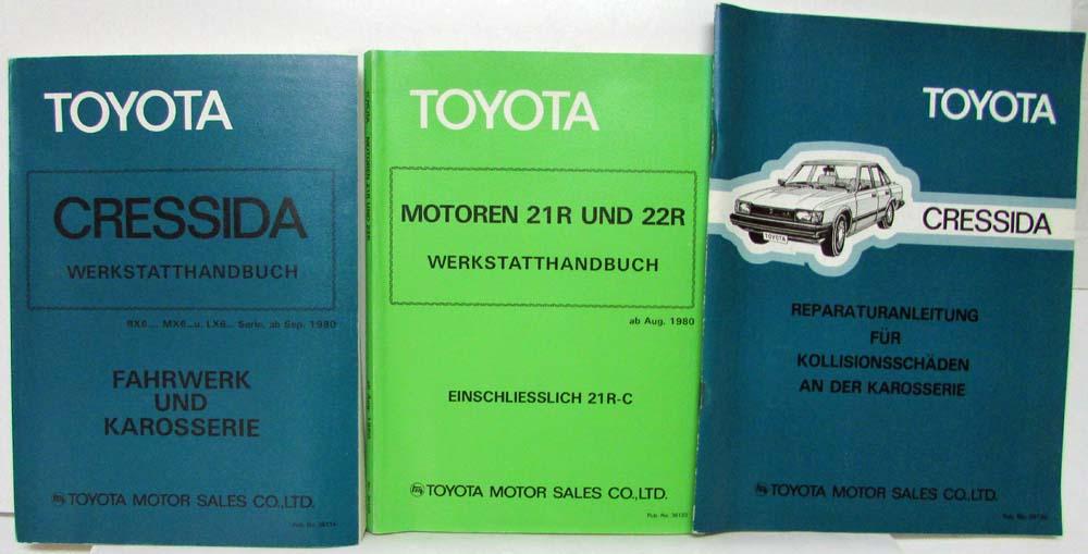 1980 Toyota Cressida Service Shop Repair Manuals Set of 3 - German Text