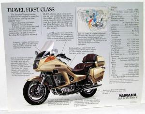 1984 Yamaha Motorcycle Dealer Sales Brochure Data Sheet Venture Royale
