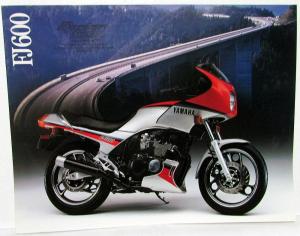 1984 Yamaha Motorcycle Dealer Sales Brochure FJ 600 Data Sheet