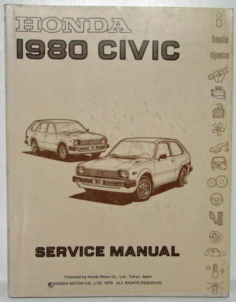 1980 Honda Civic Service Shop Repair Manual