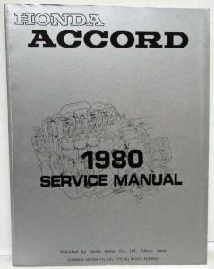 1980 Honda Accord Service Shop Repair Manual