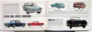 1961 Chevrolet Impala Belair Biscayne Wagons Corvair Corvette Sales Brochure