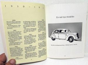 Volvo Cars 1927-1989 Historical Booklet Foreign Dealer Brochure Swedish Text