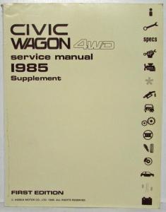 1985 Honda Civic Wagon 4WD Service Shop Repair Manual Supplement