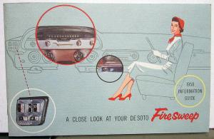 1958 Desoto Firesweep Owners Manual Information Guide Original