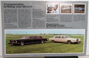 1978-1979 Executive Coach Builders Dealer Sales Brochure Folder Lincoln Limo