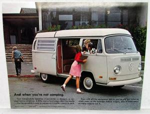 1971 Volkswagen Dealer Sales Brochure Campmobile Van Bus Original VW Rare