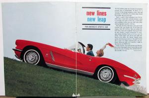 1962 Chevrolet Corvette Dealer Color Sales Brochure Original Chevy 327 62