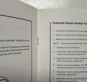 1987 Honda Accord Service Shop Repair Manual Supplement - Auto Seat Belt System