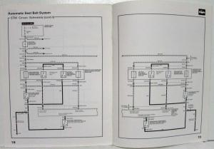 1987 Honda Accord Service Shop Repair Manual Supplement - Auto Seat Belt System