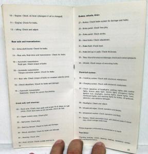 1970 Volkswagen Sedan Maintenance Record Book Service Information & Schedule VW