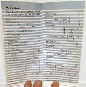 1970 Volkswagen Station Wagon Maintenance Record Book Service Info Schedule Bus