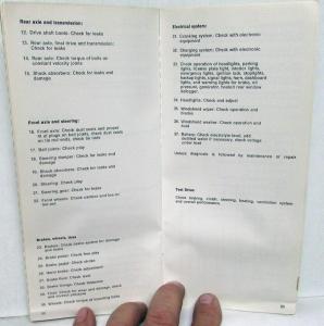 1970 Volkswagen Station Wagon Maintenance Record Book Service Info Schedule Bus