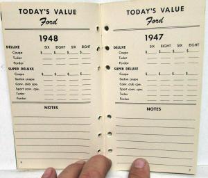1949 Ford Salesmen Pocket Used Car Recognition Booklet 46-49 Chevy Dodge Olds