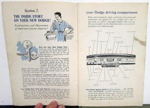 1954 Dodge Royal V-8 Coronet and 6 Owners Manual ORIGINAL Care & Operation