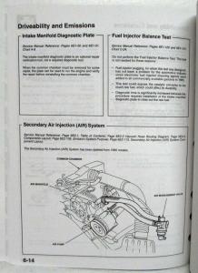 1994-1995 Honda Passport Service Shop Repair Manual Supplement