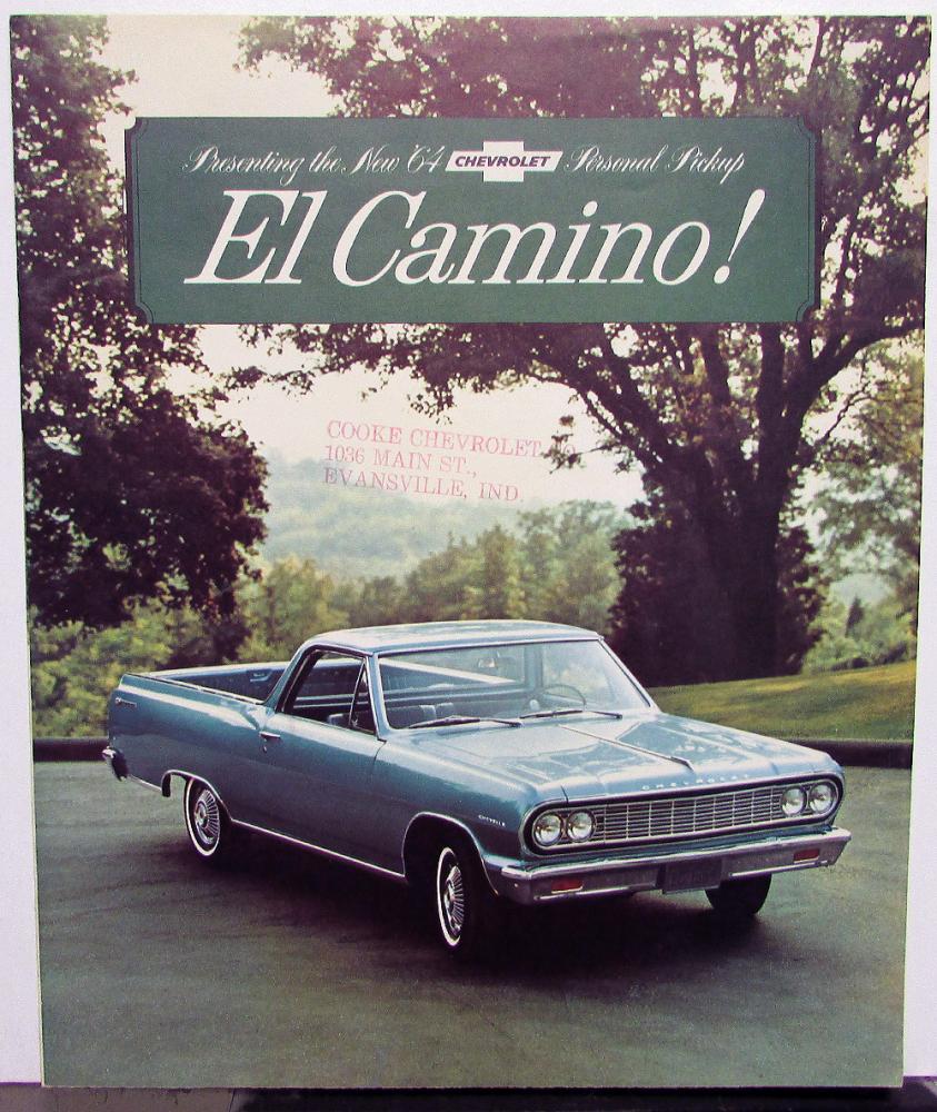 1964 Chevrolet El Camino & Custom Sales Brochure Folder Original