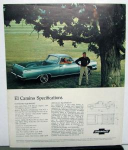 1964 Chevrolet El Camino & Custom Sales Brochure Folder Original