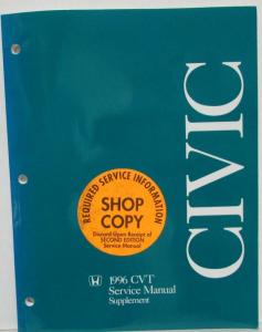 1996 Honda Civic CVT Service Shop Repair Manual Supplement