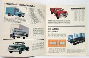 1964 Chevy Chassis Tilt Low Cab Stake LCF Med & HD Trucks Sales Brochure R1 Rev