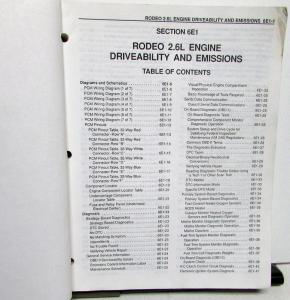 1996-1997 Honda Passport Fuel & Emissions Service Manual - Isuzu Rodeo 2.6L