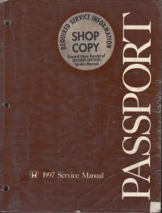 1997 Honda Passport Service Shop Repair Manual - Isuzu Rodeo