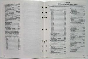 1999 Honda Passport Service Shop Manual - Fuel & Emissions - Contents & Index