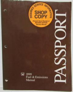 1999 Honda Passport Service Shop Manual - Fuel & Emissions - Contents & Index