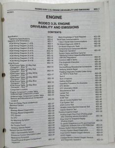1999 Honda Passport Service Shop Manual - Fuel & Emissions - Contents & Index