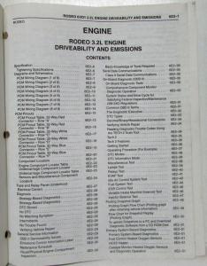 1999 Honda Passport Service Shop Manual - Fuel & Emissions - Contents & Index