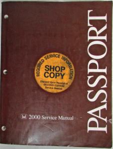 2000 Honda Passport Service Shop Repair Manual - Isuzu Rodeo