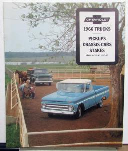 1966 Chevrolet Pickup Chassis Cab Stake C10 to 30 K10 to 20 Truck Brochure Orig
