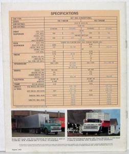1966 Chevrolet Diesel Chassis Cab Truck D Q N Y U Series Sales Brochure Original